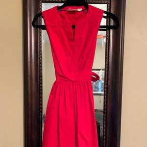 Red, lined, dress. From Anthropologie.